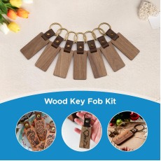 Omtech Wooden Keychain with Stainless Steel Ring